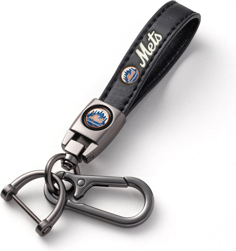 Kaleduo Leather Keychain for Baseball Fans,Car Keyring Replacement Key Fob Holder,Souvenir Gifts for Men Women - Image 1